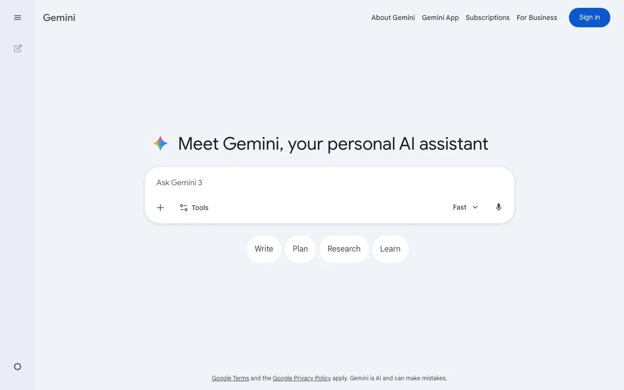 Google Gemini — Meet Gemini, your personal AI assistant