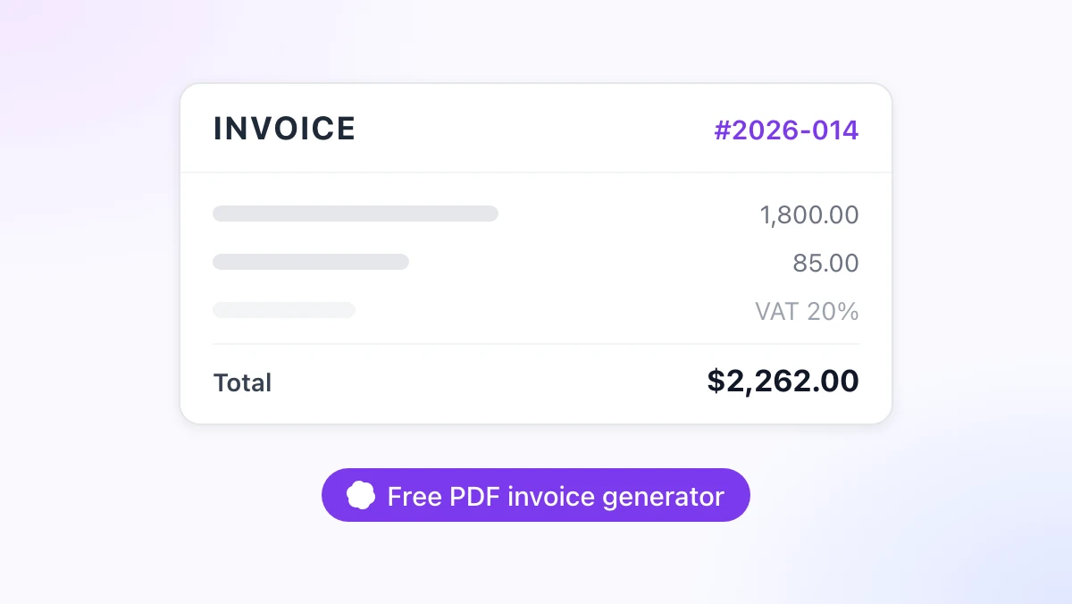 Free Invoice Generator: Create a PDF Invoice in 2 Minutes