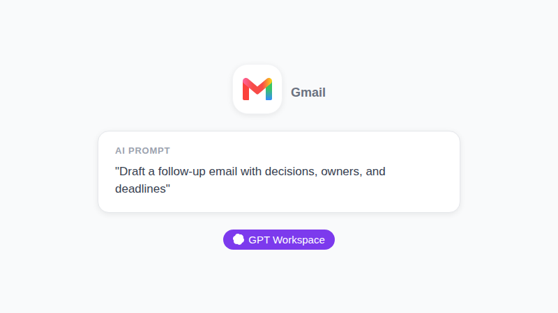 Google Meet post-meeting next steps drafting a Gmail follow-up