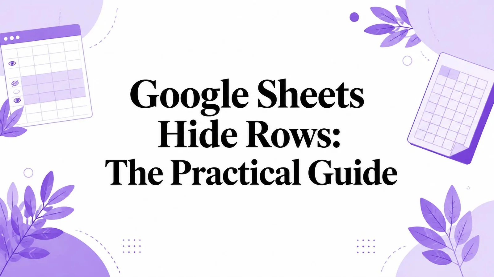 Google Sheets Hide Rows: The Practical Guide