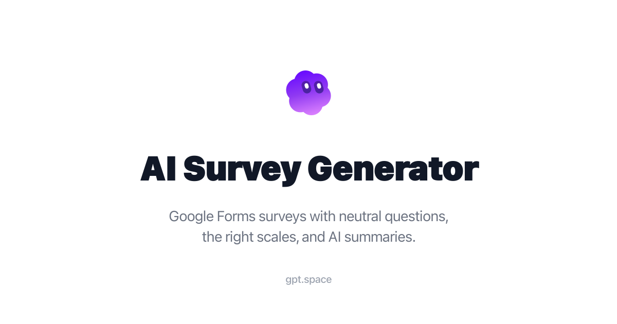 Generador de encuestas con IA para Google Forms | GPT Workspace