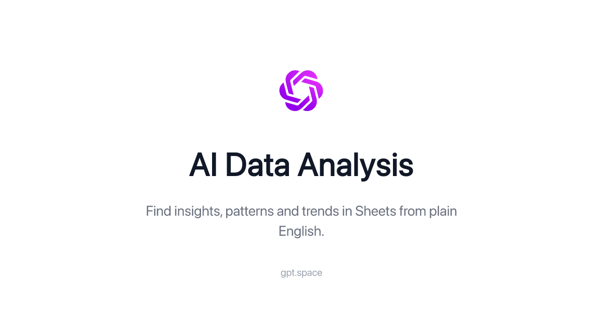 AI Data Analysis in Google Sheets | GPT Workspace