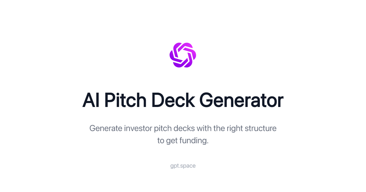 AI Pitch Deck Generator | GPT Workspace